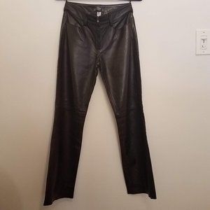 Banana Republic Size 0 Black Genuine Leather Pants